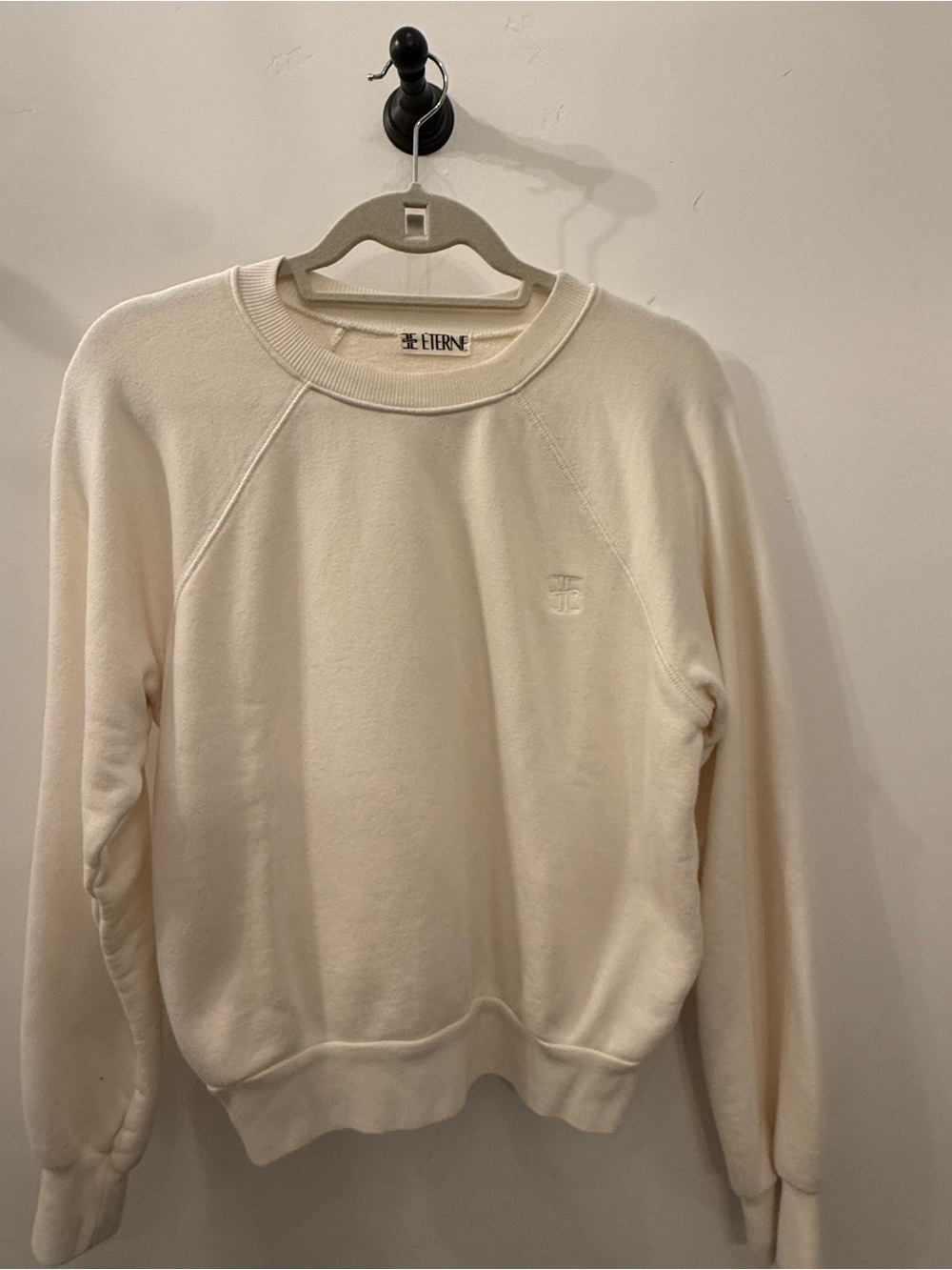 Eterne Men's Crewneck Sweater in Off-White Cream